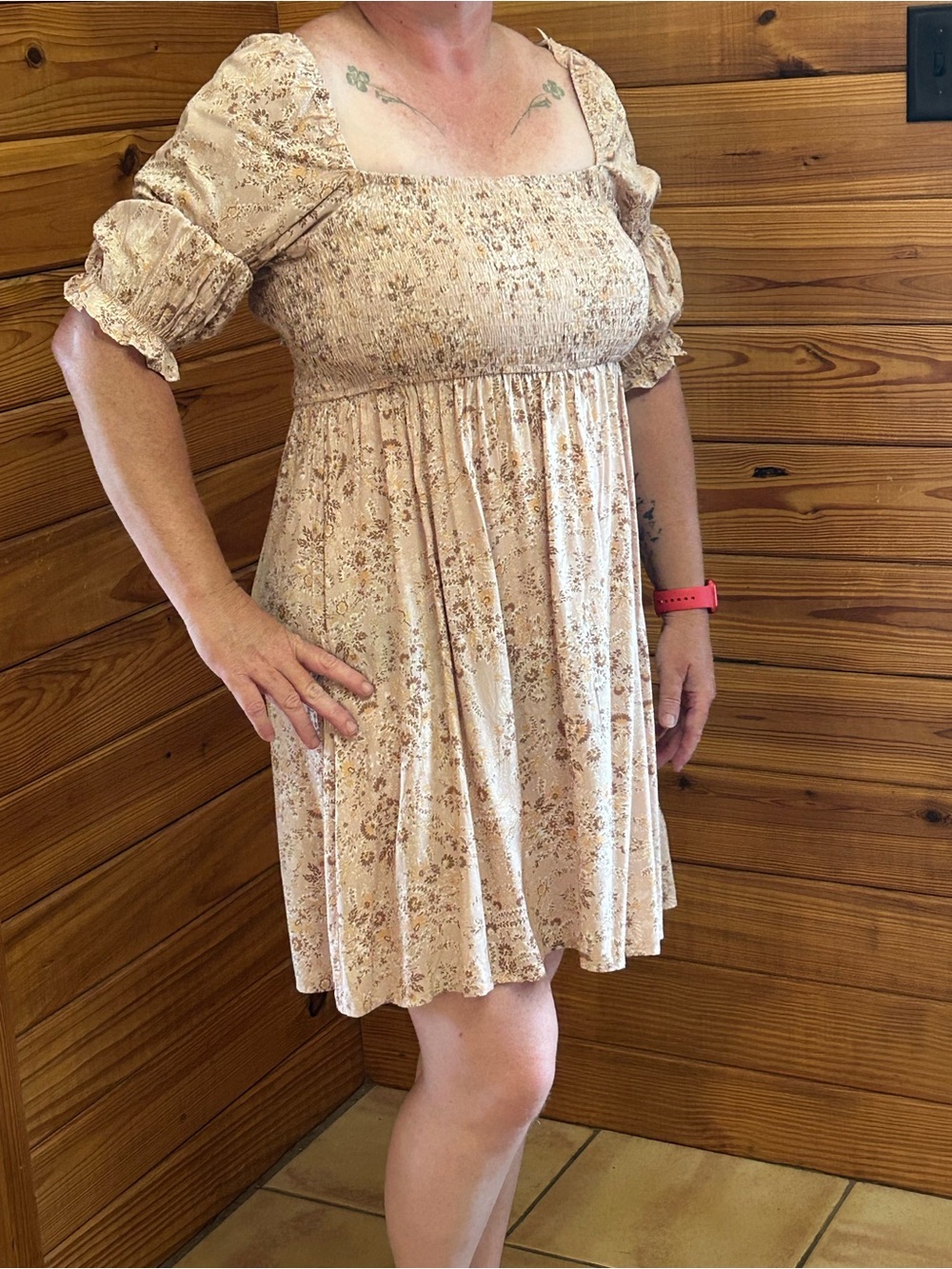 Promesa Blush Floral Smocked Midi Dress